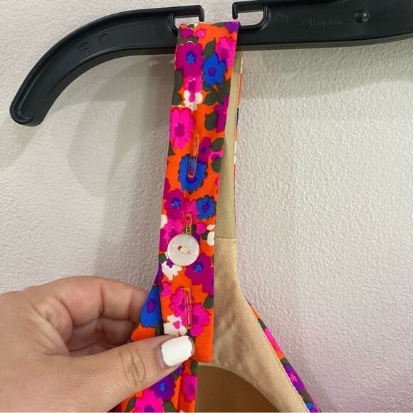 VTG Cole of California Floral Halter One Piece Swimsuit 70s Style Sz 12 - Picture 4 of 9